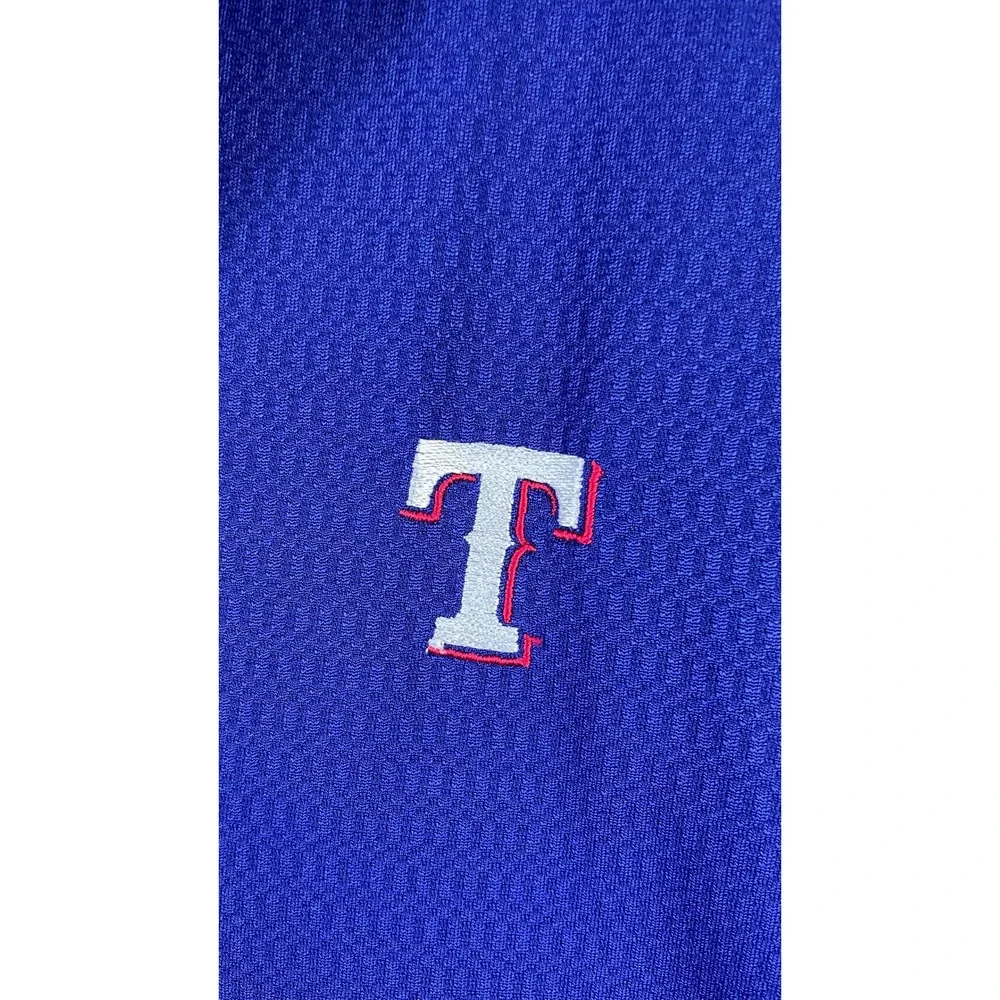 Antigua Polo Shirt Mens XXL Blue Excellent Texas Rangers MLB Performance Golf